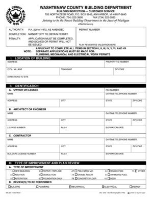 Michigan Building Permit Application