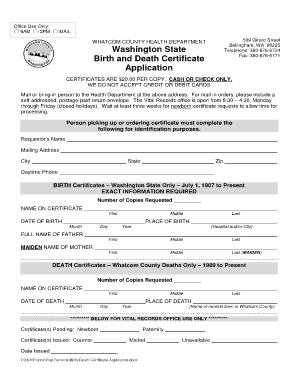 Birth and Death Certificate Application