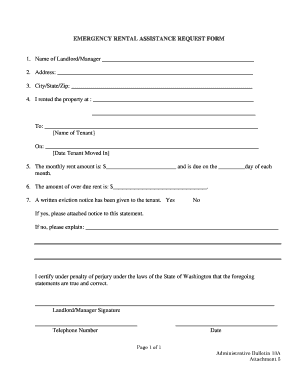 Emergency Rental Assistance Request Form
