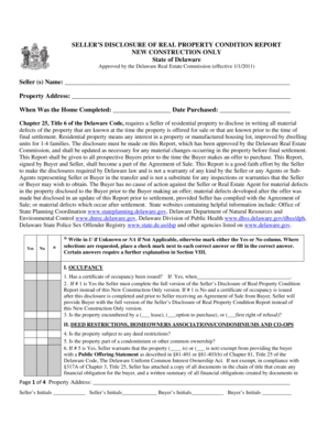 Seller’s Disclosure of Real Property Condition Report