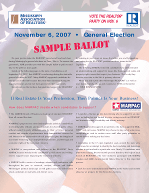 View the sample ballot - Mississippi Association of REALTORS - msrealtors