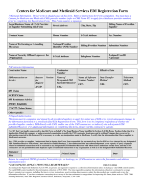 CMS EDI Registration Form