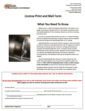 fillable online arec alabama license print and mail form alabama alabama real estate form