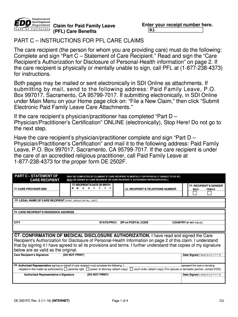 2012 Form CA DE 2501FC Fill Online Printable Fillable Blank PdfFiller
