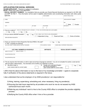 California Application for Social Services