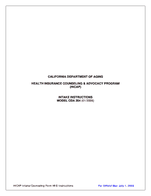 California HICAP Intake/Counseling Form