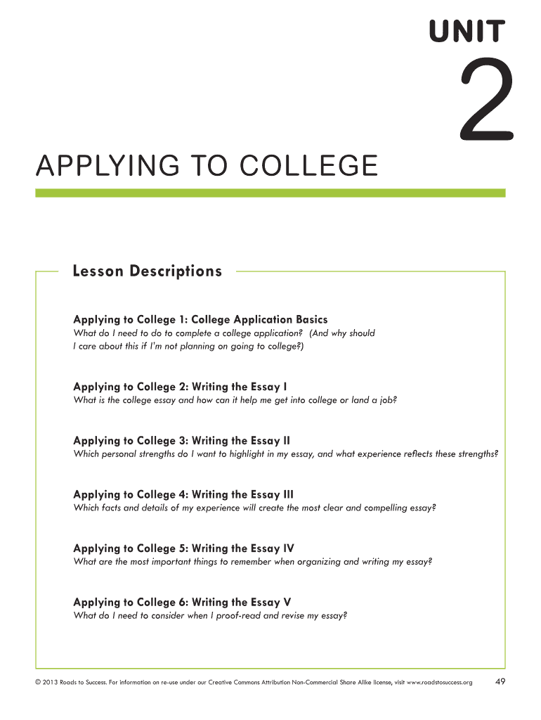 APPLYING TO COLLEGE - College in Colorado - collegeincolorado Preview on Page 1