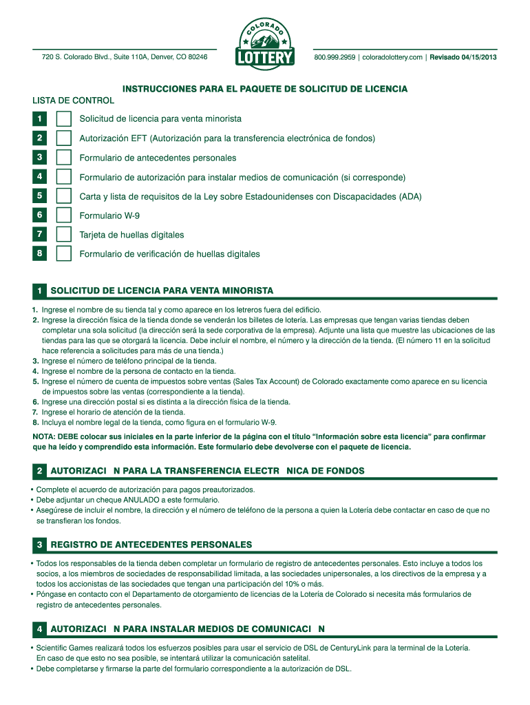 Solicitud de Licencia para Venta Minorista Preview on Page 1