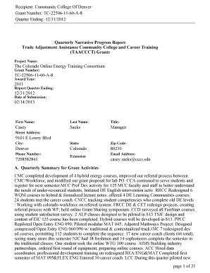 Project progress report template - narrative report example