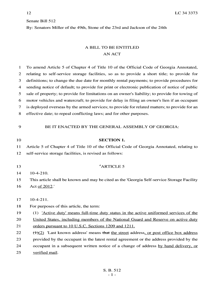 Senate Bill 512 Preview on Page 1