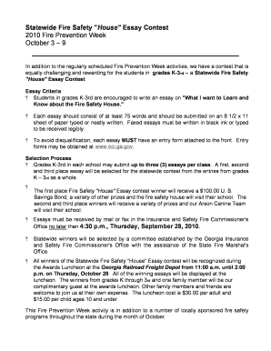 Fillable Online Oci Ga Statewide Fire Safety House Essay Contest Fill Online English Literature Essay Questions also Controversial Essay Topics For Research Paper Thesis For An Essay