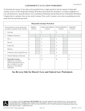 Wage Garnishment Worksheet Excel - Fill Online, Printable, Fillable, Blank  | pdfFiller
