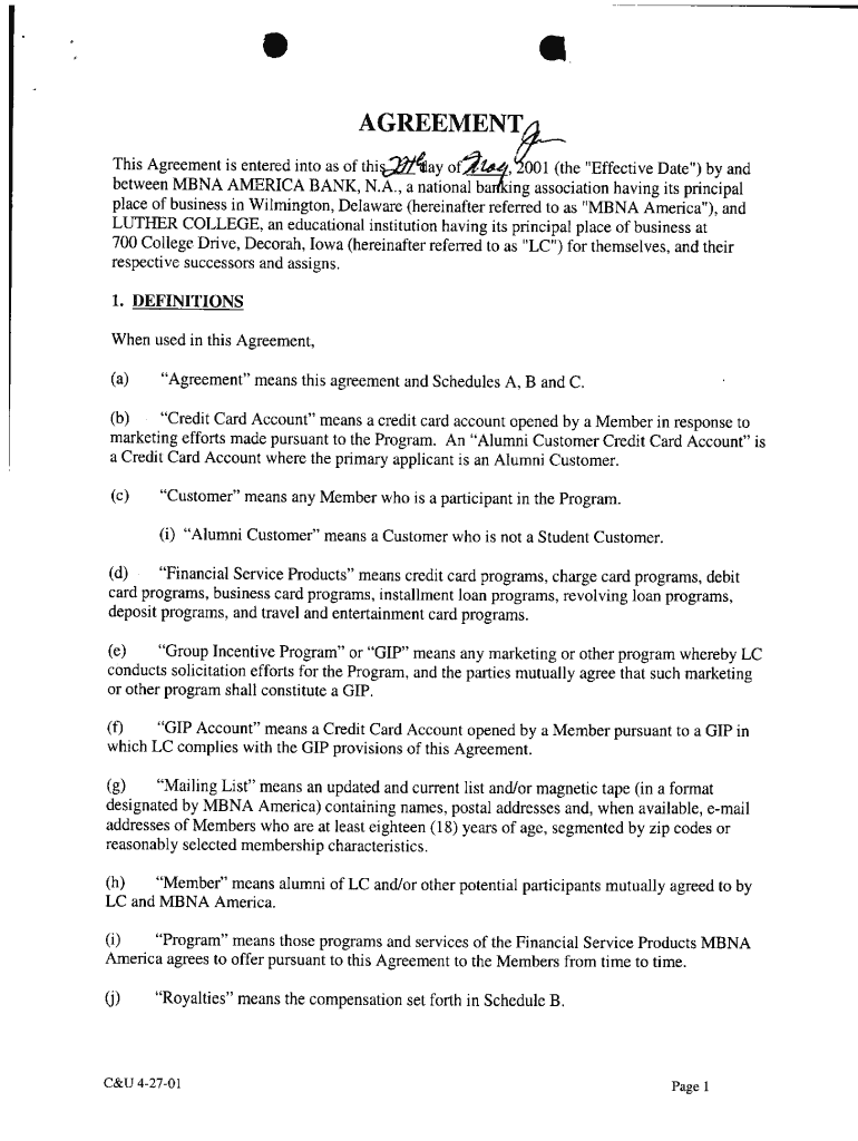 This Agreement is entered into as of thiband4ay of - files consumerfinance Preview on Page 1