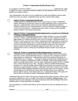Workers’ Compensation Benefits Election Form