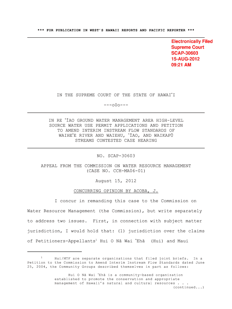 Electronically Filed Supreme Court SCAP-30603 15-AUG-2012 09 - courts state hi Preview on Page 1