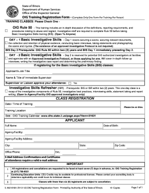 OIG Training Registration Form - Illinois Department of Human ... - dhs state il