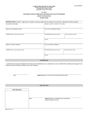 FY 2014 MCKINNEY-VENTO HOMELESS CHILDREN AND YOUTH PROGRAM GRANT APPLICATION