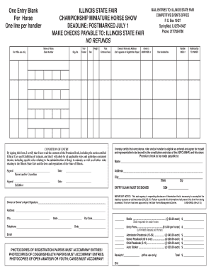 Miniature Horse Show Entry Form - agr state il