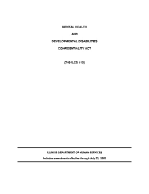 Mental Health and Developmental Disabilities Confidentiality Act