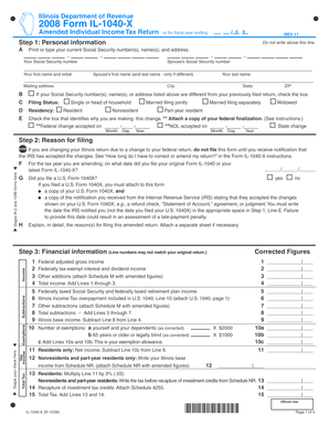 Illinois Amended Individual Income Tax Return