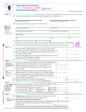 Illinois Individual Income Tax Return Form IL-1040