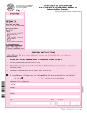 US Census Bureau School Building Agencies Form F-42