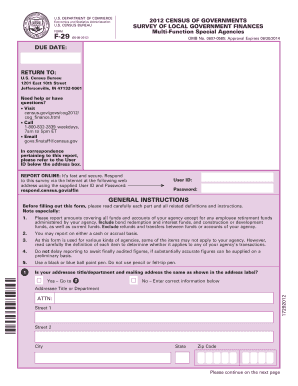 US Census Bureau Form F-29