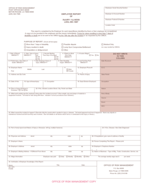 Employer Report of Injury/Disease - The LSU AgCenter