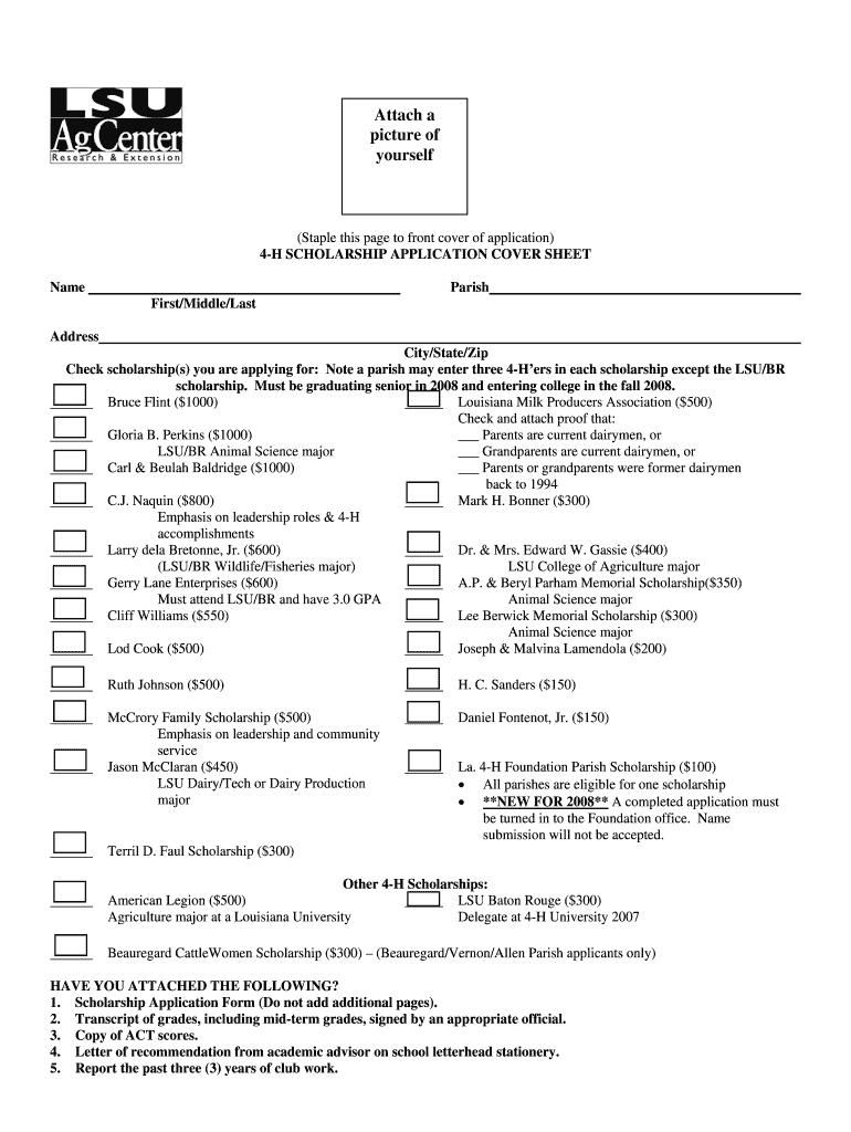 4-H Scholarship Applications Preview on Page 1