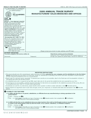 US Census Bureau Form SA-42A(MSBO)