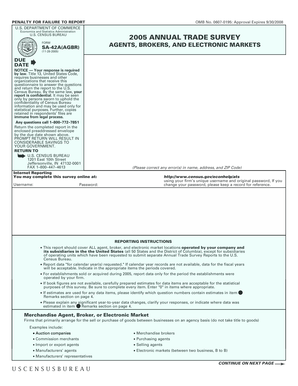 US Census Bureau Annual Trade Survey Form SA-42A