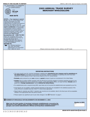 US Census Bureau Form SA-42A