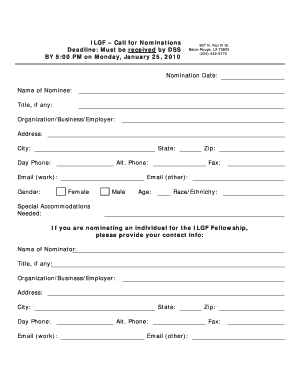 LIGF Nomination form 2010.doc. Office of Contract Review RFP Template - dss state la