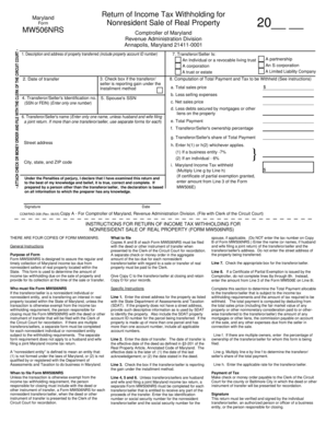 Maryland Nonresident Sale of Real Property Tax Form