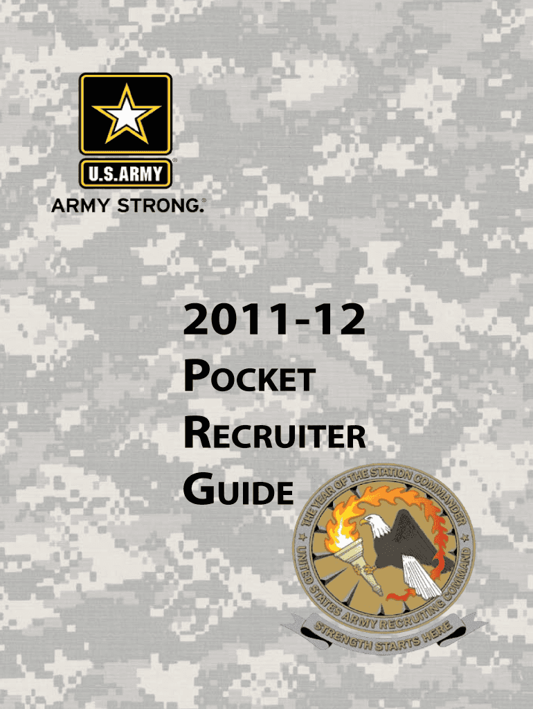 2011-12 Pocket Recruiter Guide - USAREC - U S Army Preview on Page 1
