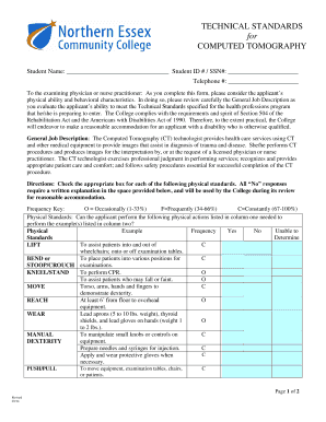 Computed Tomography Technical Standards. The 2014 Technical Standards for the Computed Tomography health program at NECC.