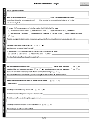 Patient Visit Workflow Analysis Form