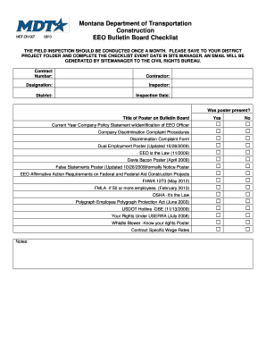 Rv checklist excel - bulletin board checklist