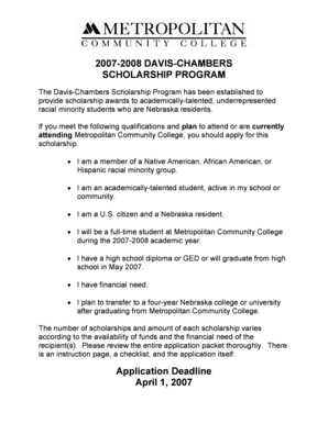 Davischambers scholarship - Metropolitan Community College - mccneb