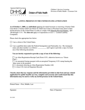 Lawful Presence Attestation Form