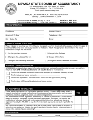 Nevada CPA Firm Annual Report and Registration