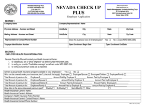 Nevada Check Up Plus Employer Application