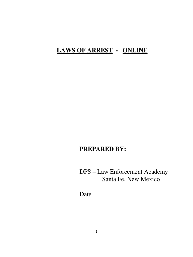 Fillable Online nmlea dps state nm LAW OF ARREST* New Mexico Law