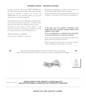 Solicitud para la balota de votante ausente