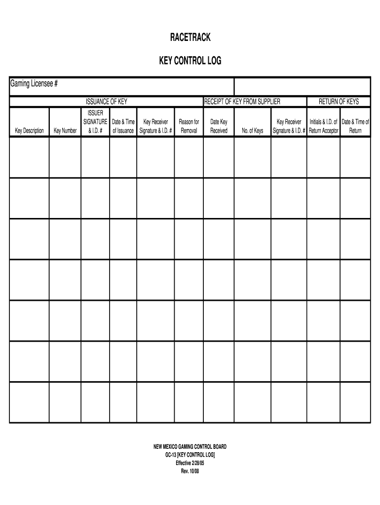 Key Log Template Excel from www.pdffiller.com