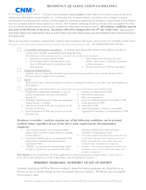 New Mexico Residency Petition Form