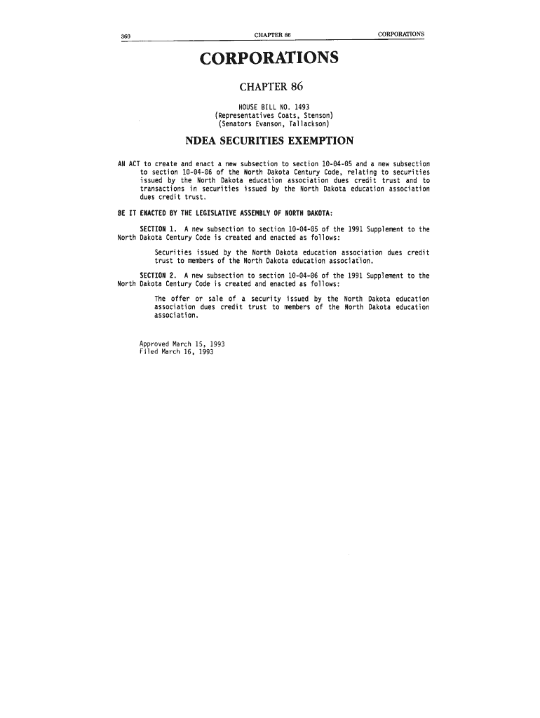 CORPORATIONS - North Dakota - State of North Dakota Preview on Page 1