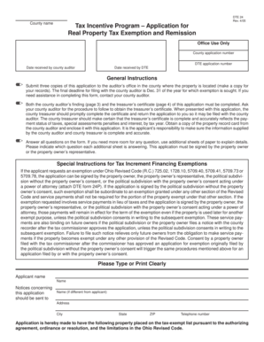 Ohio Real Property Tax Exemption Application