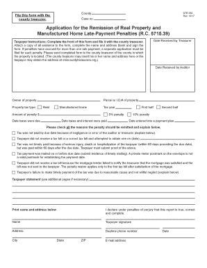 Ohio Real Property Late-Payment Penalty Remission Form