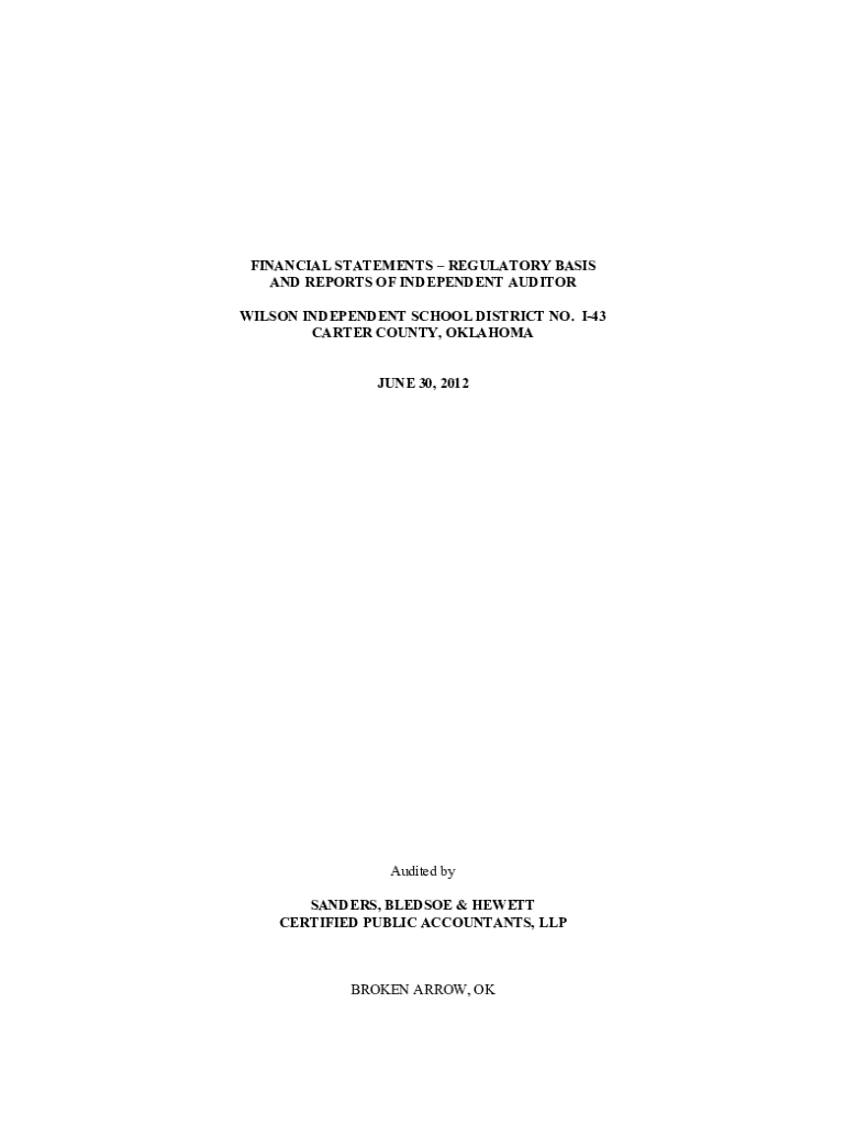 WILSON INDEPENDENT SCHOOL DISTRICT NO Preview on Page 1